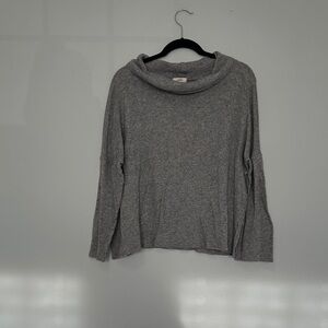 Cherish Heather Gray Cowl Neck Sweater
